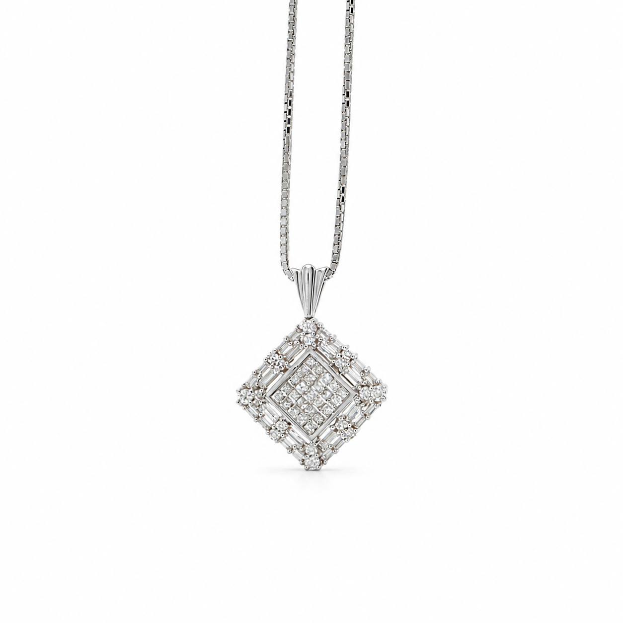 TRXTYO 18K WG 天然ダイヤモンド 1.44ct ダイヤモンドネックレス