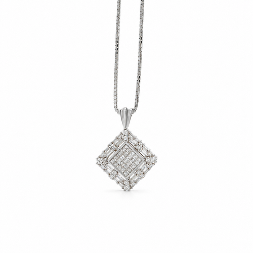 TRXTYO 18K WG 天然ダイヤモンド 1.44ct ダイヤモンドネックレス