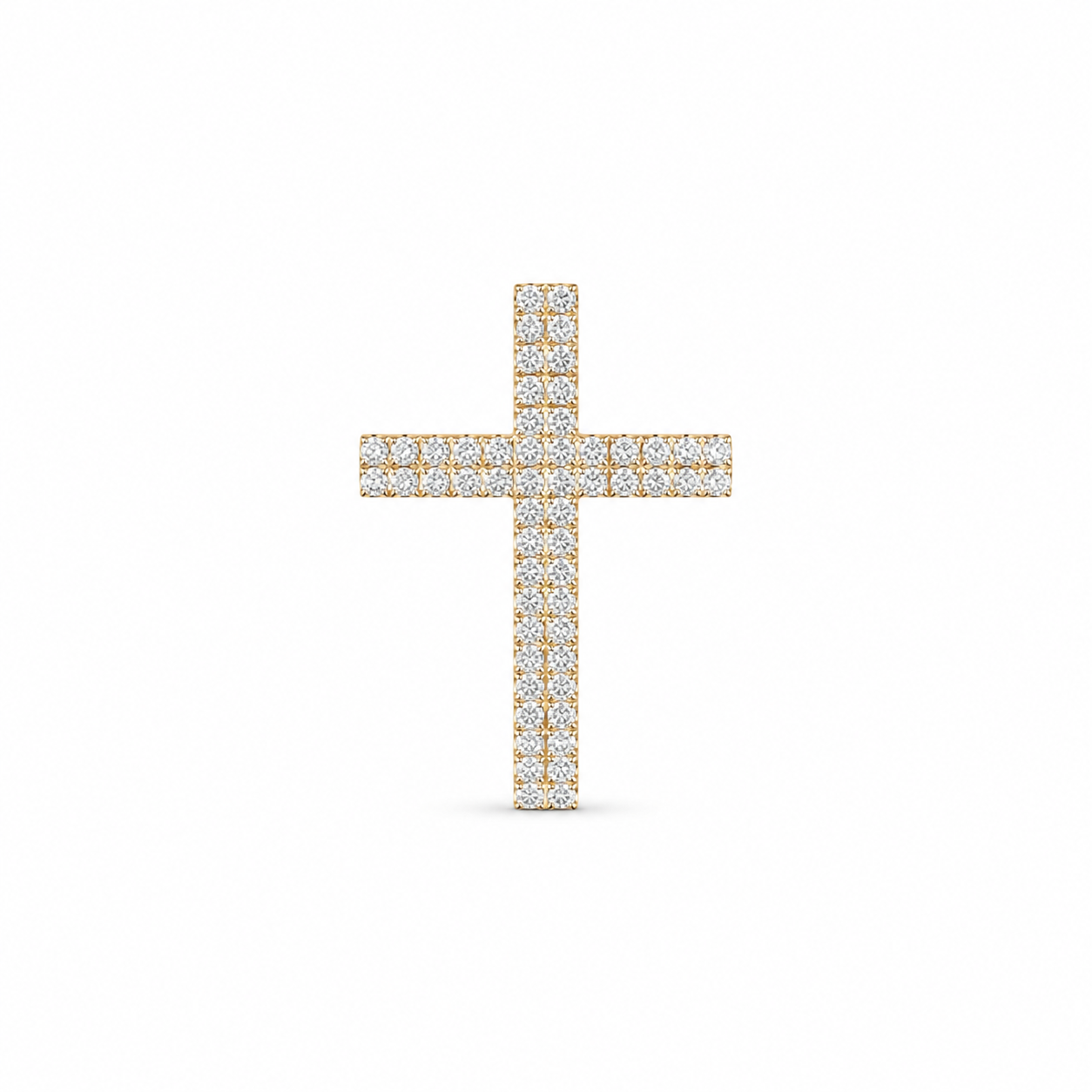 TRXTYO 14K YG 天然ダイヤモンド 8.17ct ダイヤモンドトップ クロス 4.5cm 8g