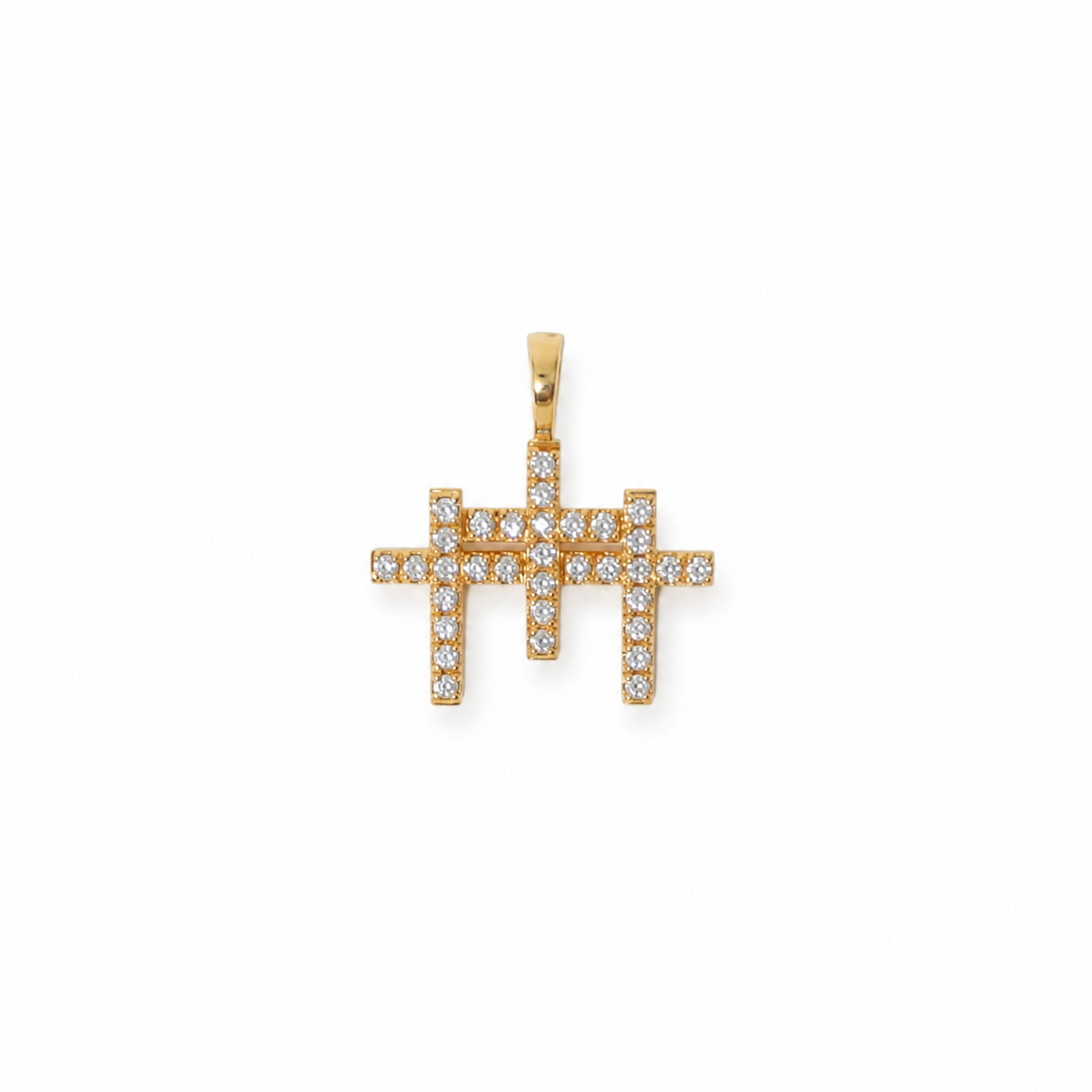 TRXTYO 14K YG 天然ダイヤモンド クロストップ 20mm 2cm 2g