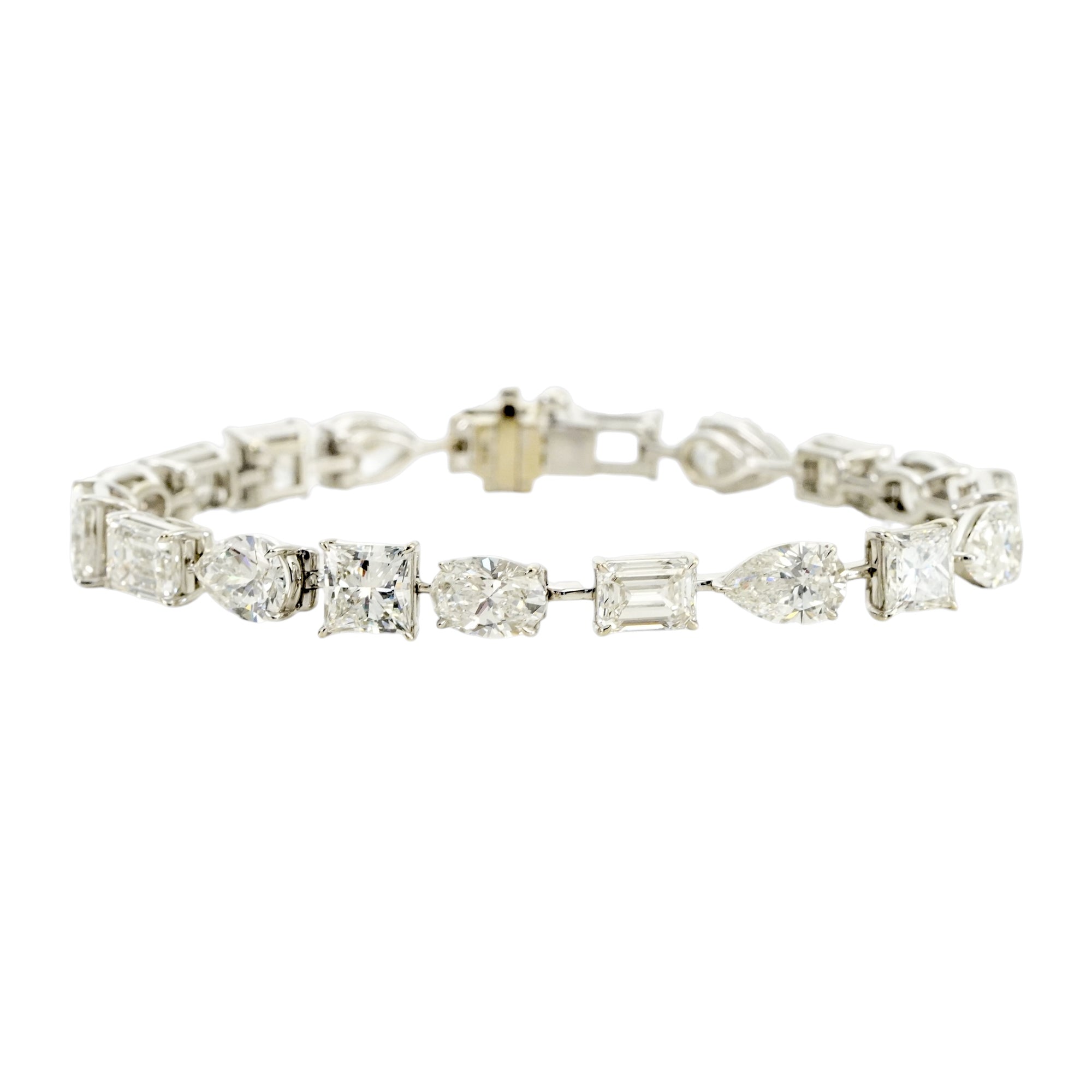 一粒２ct マルチシェイプラボダイヤモンドブレスレット