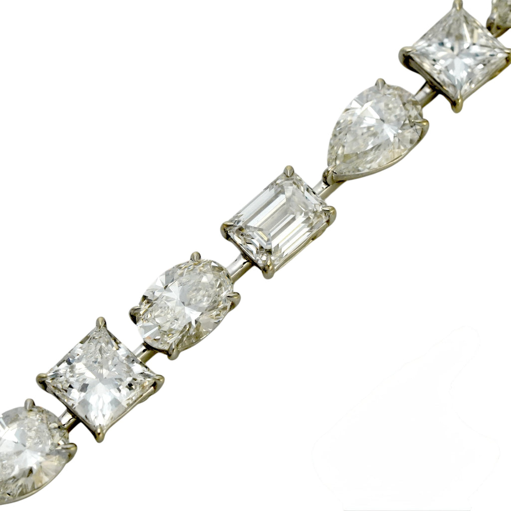 一粒２ct マルチシェイプラボダイヤモンドブレスレット