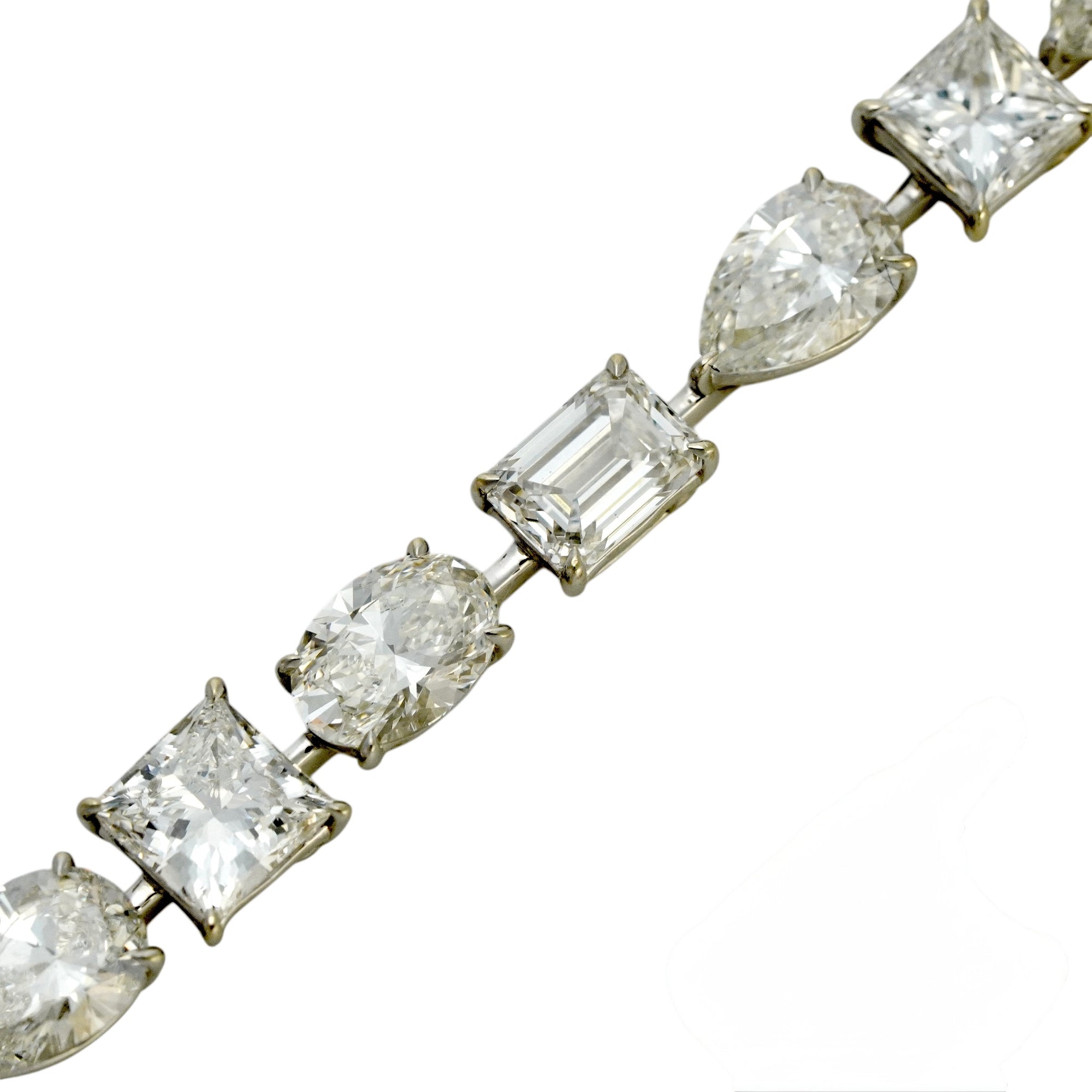 一粒２ct マルチシェイプラボダイヤモンドブレスレット