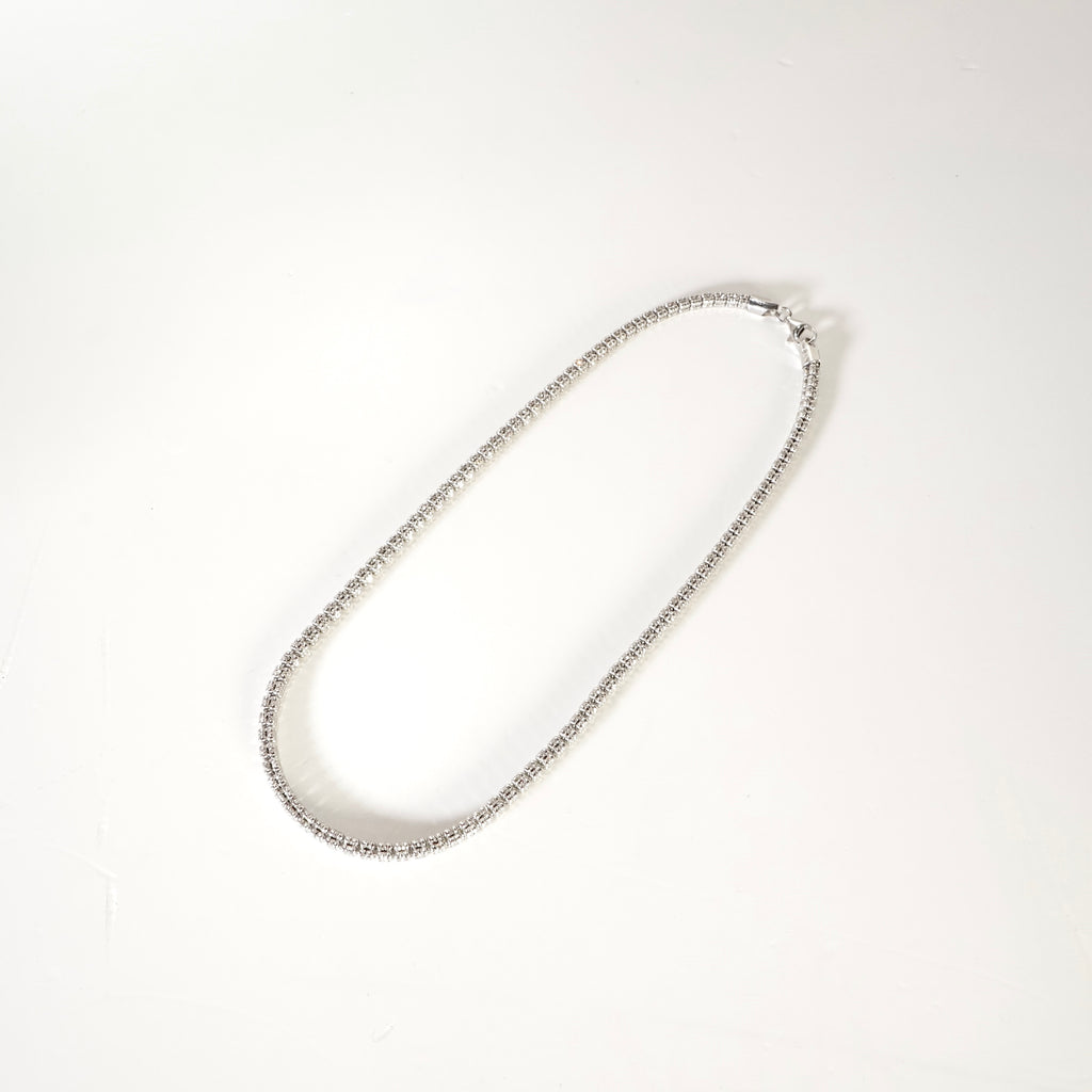BABY TRAX ダイヤモンドカットネックレス　WGメッキ