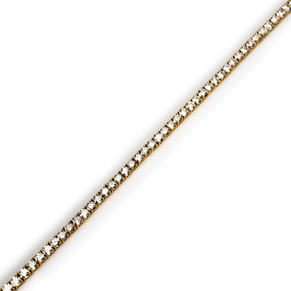 TRXTYO 14K YG 天然ダイヤモンド 推定18.8ct テニスネックレス 2.9mm 55.5cm 25g