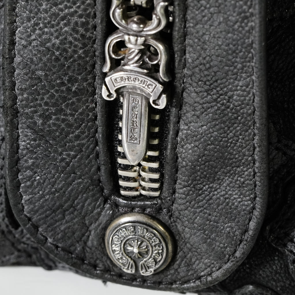 クロムハーツ　Chrome Hearts ￼クロスパッチ　ボストンバック　ブラック