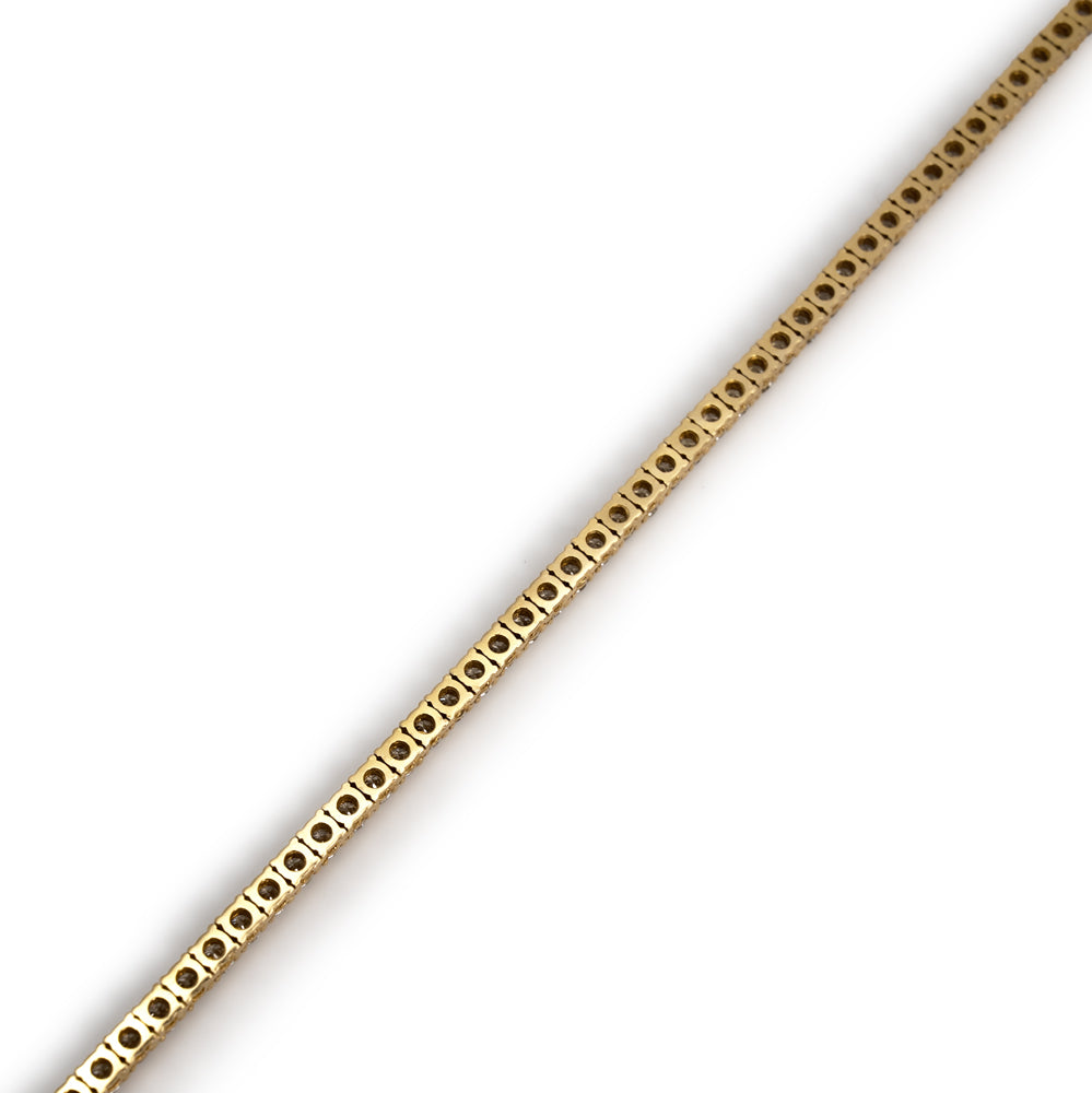 TRXTYO 14K YG 天然ダイヤモンド 推定18.8ct テニスネックレス 2.9mm 55.5cm 25g