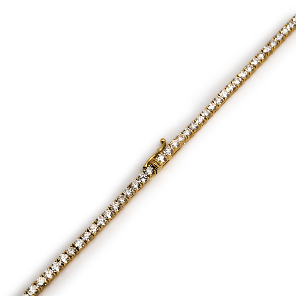 TRXTYO 14K YG 天然ダイヤモンド 推定18.8ct テニスネックレス 2.9mm 55.5cm 25g