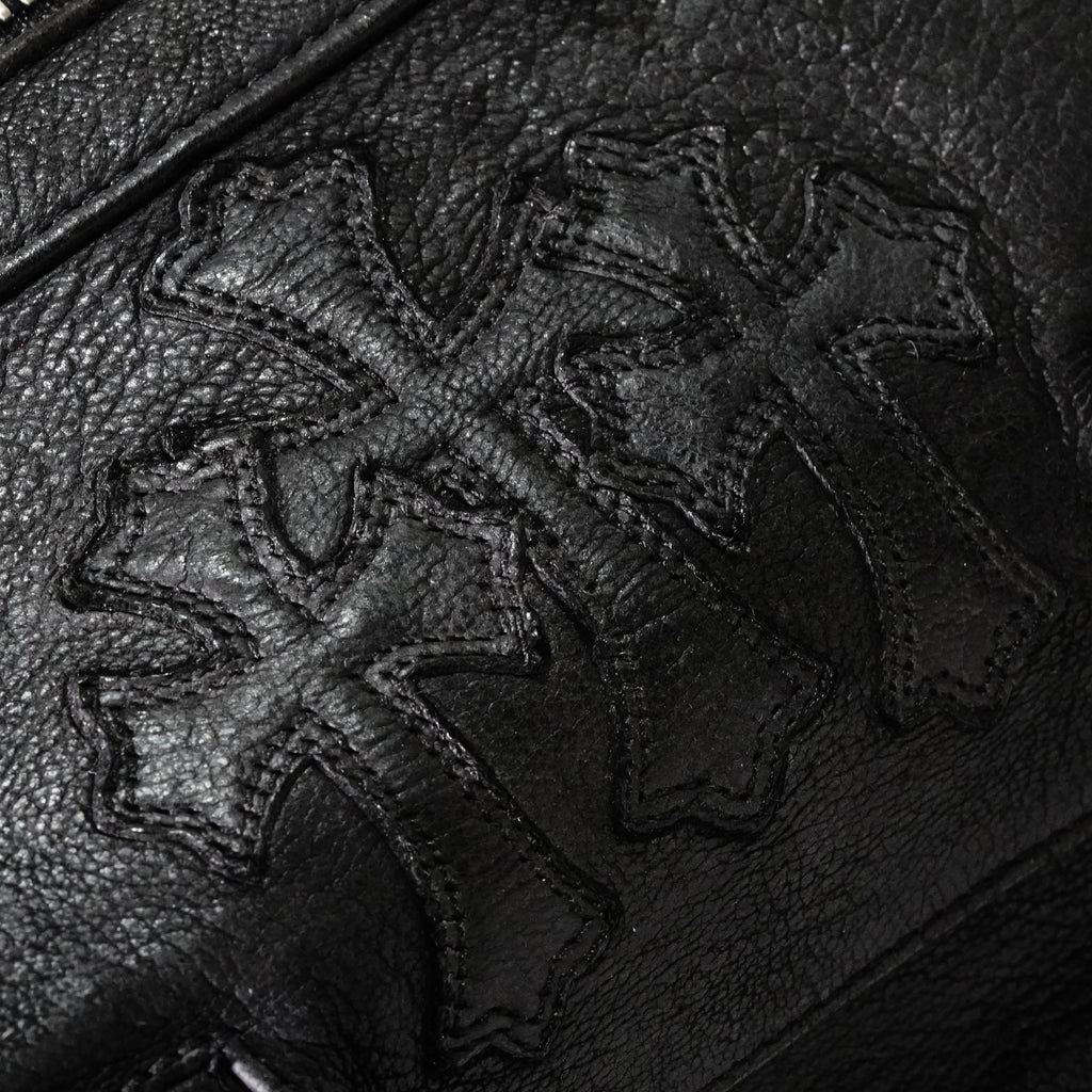 クロムハーツ　Chrome Hearts ￼クロスパッチ　ボストンバック　ブラック