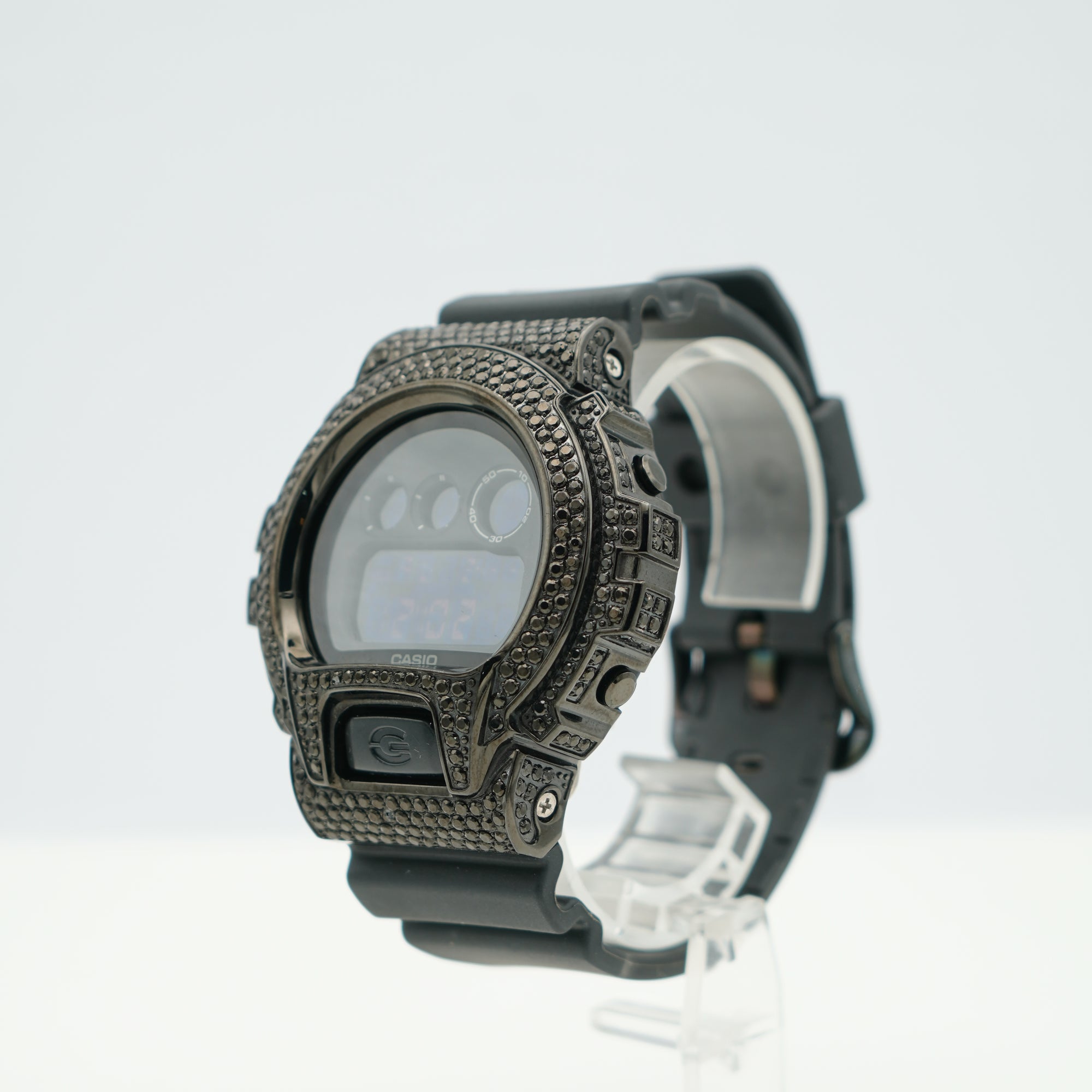 BABY TRAX CUSTOM Iced Out G SHOCK Black Diamond Watch 4.50ct