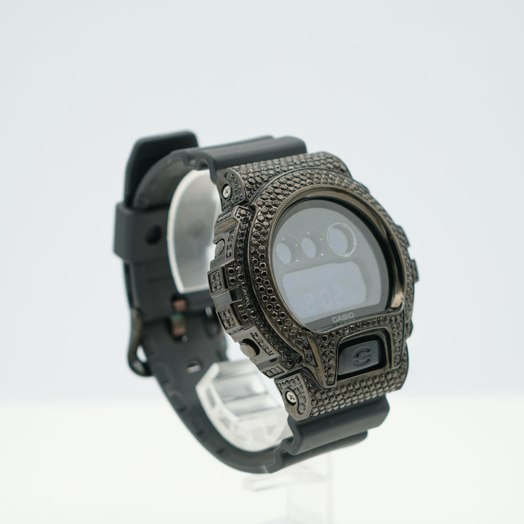 BABY TRAX CUSTOM Iced Out G SHOCK Black Diamond Watch 4.50ct