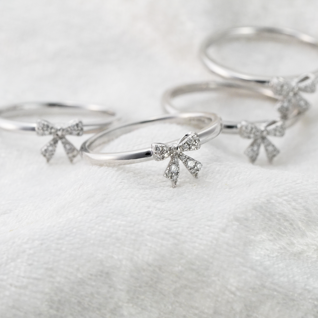 リング リボン 10KWG / ラボダイヤモンド