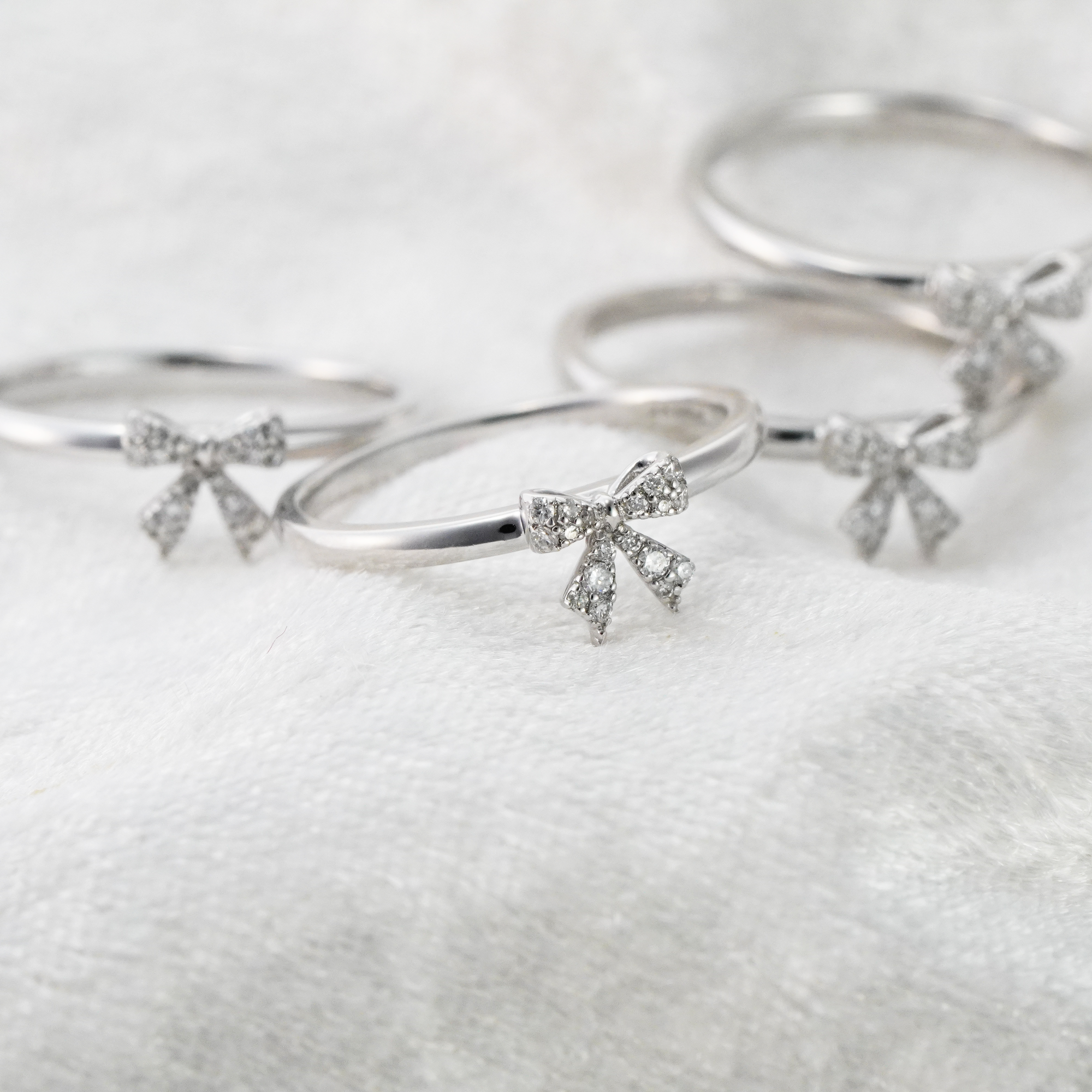 リング リボン 10KWG / ラボダイヤモンド