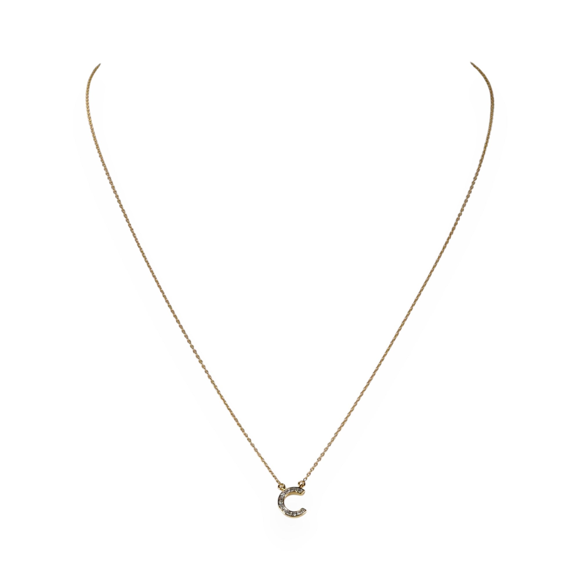 イエローゴールド  C イニシャル ネックレス