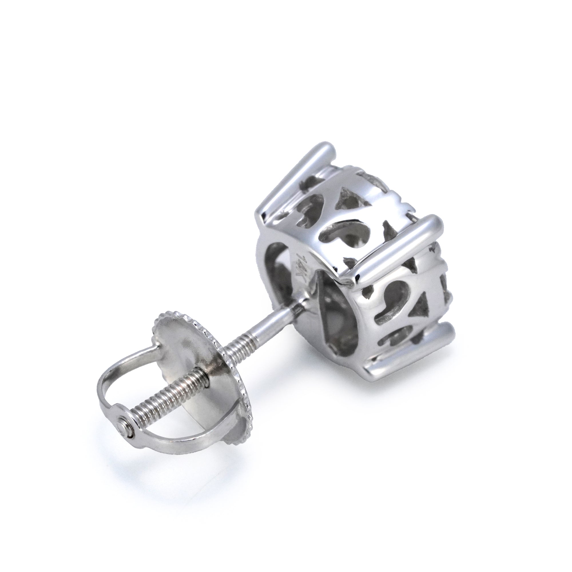 ホワイトゴールド スタッズ ピアス