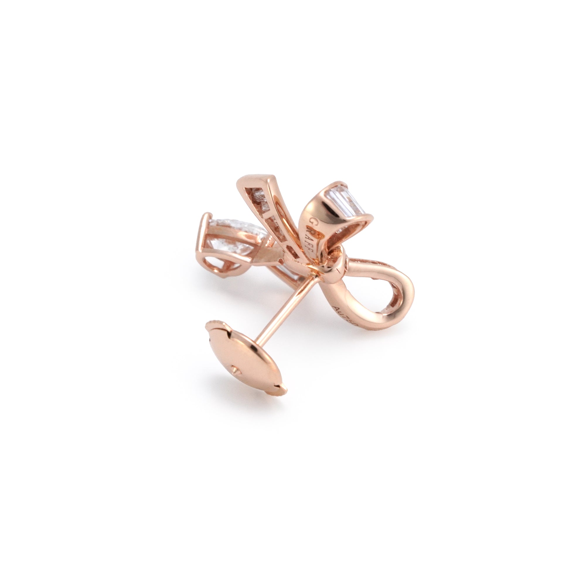 ローズゴールド リボン ピアス