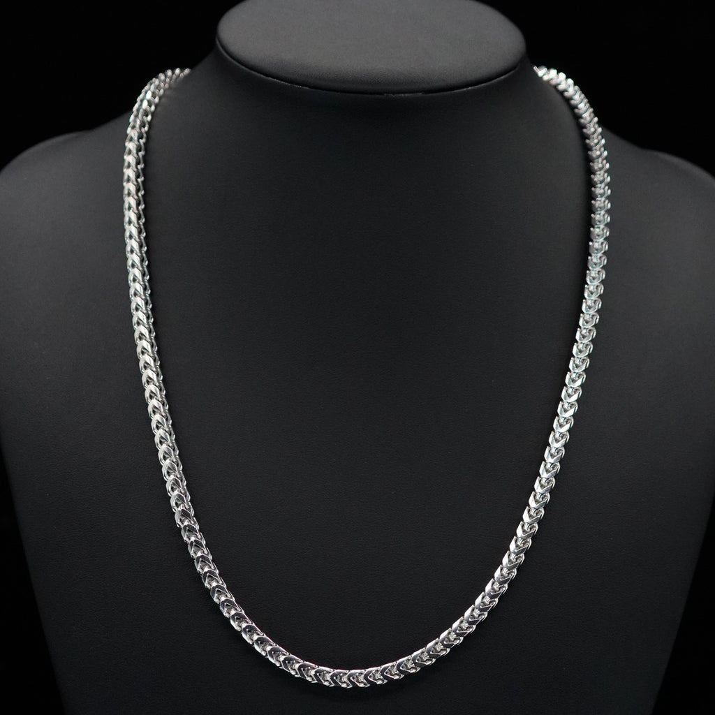 BABY TRAX - シルバー925 4面喜平 チェーンネックレス WGメッキ 4mm / 61cm