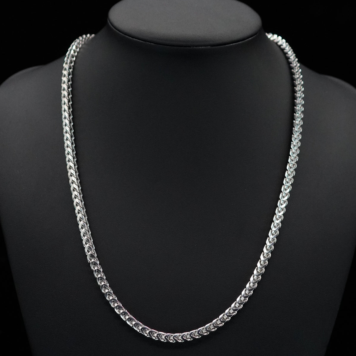 BABY TRAX - シルバー925 4面喜平 チェーンネックレス WGメッキ 4mm / 61cm