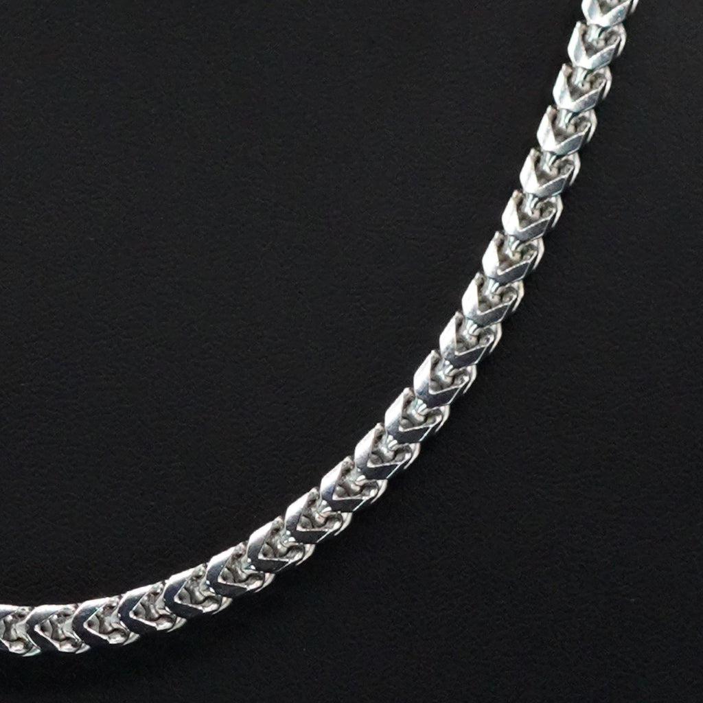 BABY TRAX - シルバー925 4面喜平 チェーンネックレス WGメッキ 4mm / 61cm