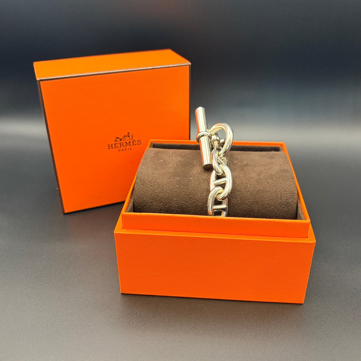 HERMES エルメス シルバー925 ブレスレット シェーヌダンクル GM 13コマ