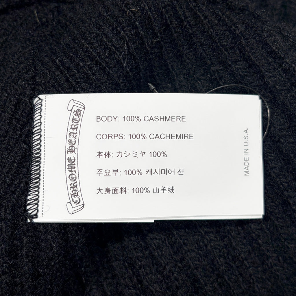 CHROME HEARTS クロムハーツ 帽子 ビーニー ブラック カシミヤ ONE SIZE 25cm