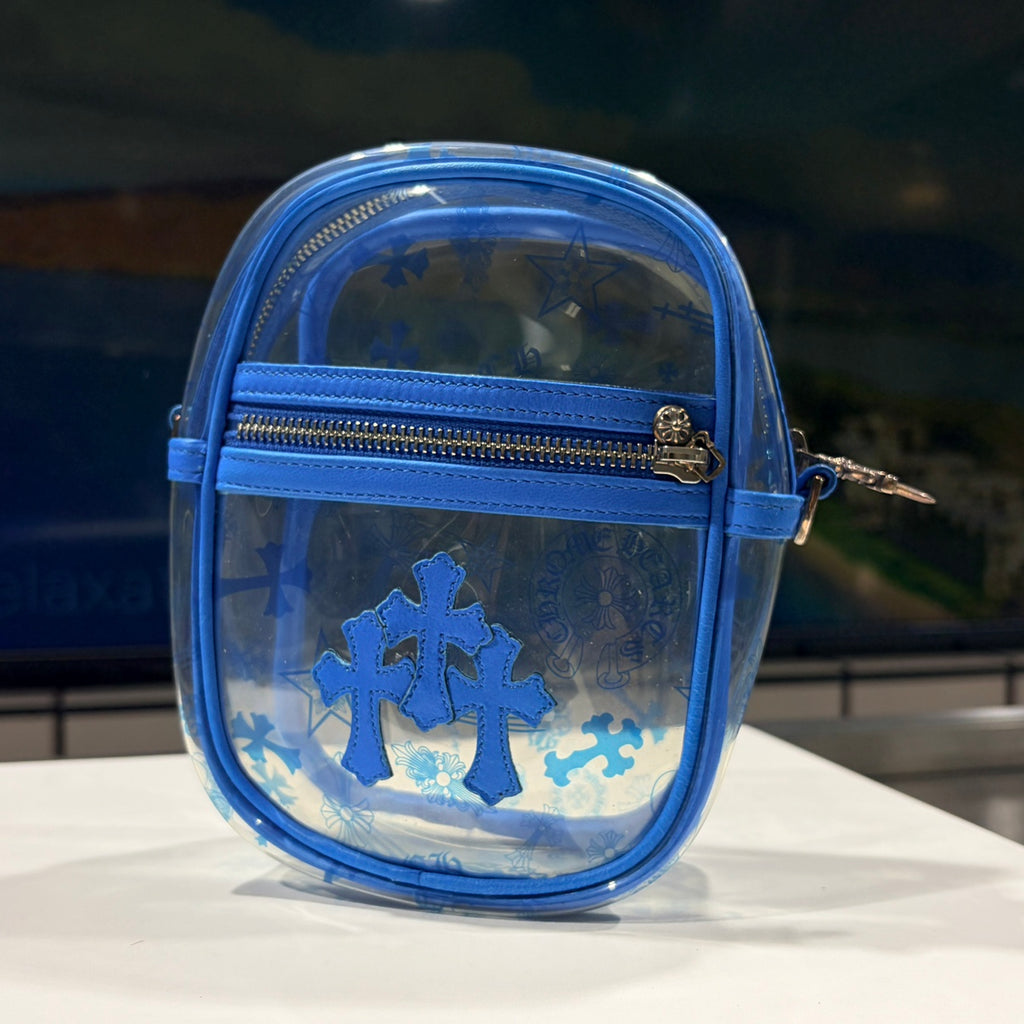 CHROME HEARTS クロムハーツ ショルダーバッグ TAKA MINI VINYL タカ ミニ ライトブルー PVC×レザー×シルバー