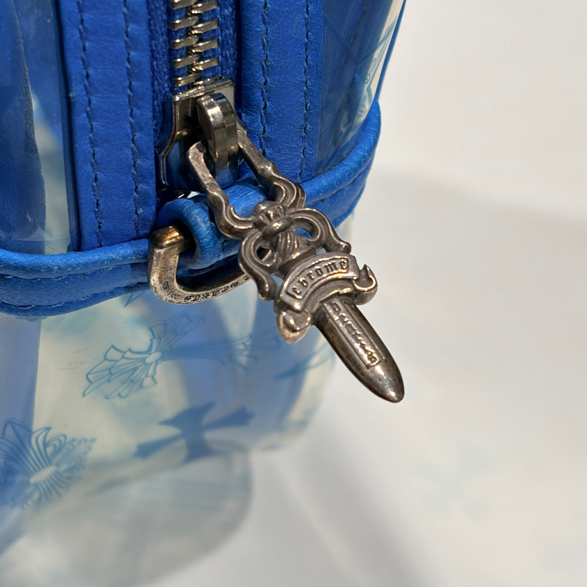 CHROME HEARTS クロムハーツ ショルダーバッグ TAKA MINI VINYL タカ ミニ ライトブルー PVC×レザー×シルバー