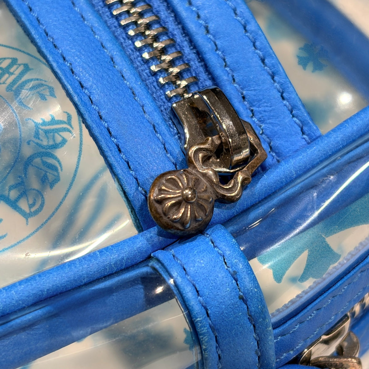 CHROME HEARTS クロムハーツ ショルダーバッグ TAKA MINI VINYL タカ ミニ ライトブルー PVC×レザー×シルバー