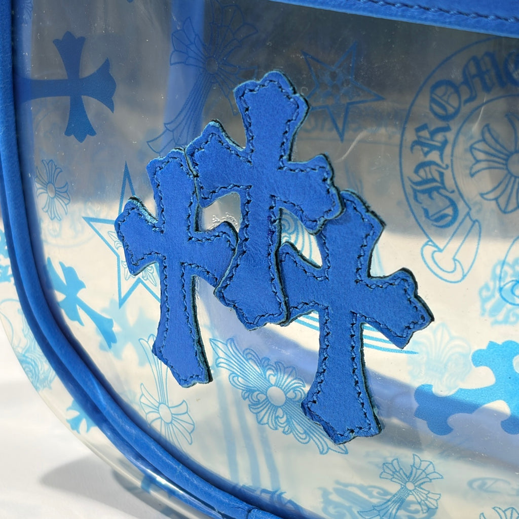CHROME HEARTS クロムハーツ ショルダーバッグ TAKA MINI VINYL タカ ミニ ライトブルー PVC×レザー×シルバー