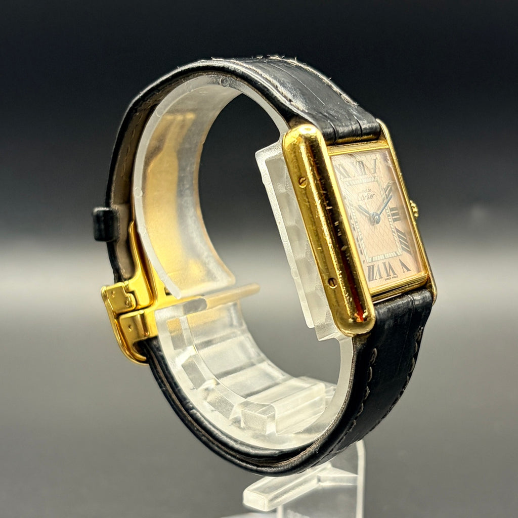 CARTIER カルティエ マストタンク アクアリーノ MM 2415 ピンク 格子柄