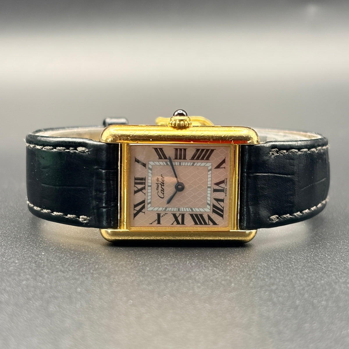 CARTIER カルティエ マストタンク アクアリーノ MM 2415 ピンク 格子柄