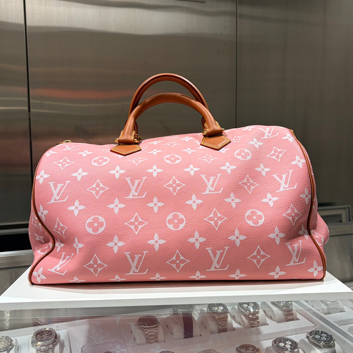 LOUIS VUITTON ルイヴィトン スピーディ P9 バンドリエール 40 ピンク サクラ モノグラムキャンバス