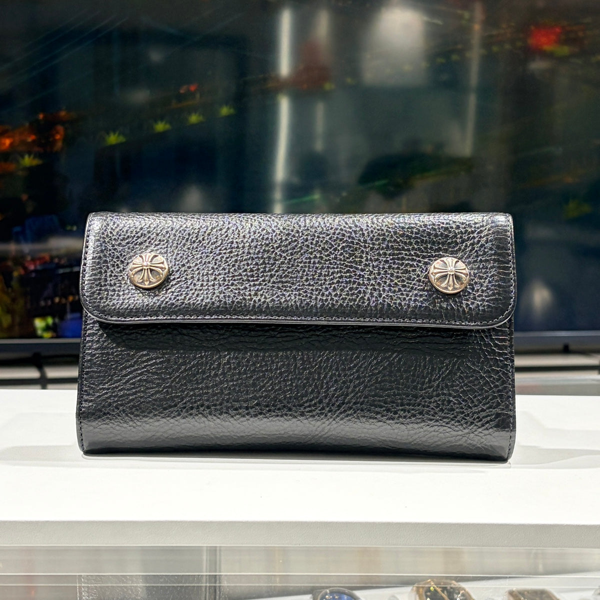 CHROME HEARTS クロムハーツ ウェーブウォレット クロスボタン ダガー