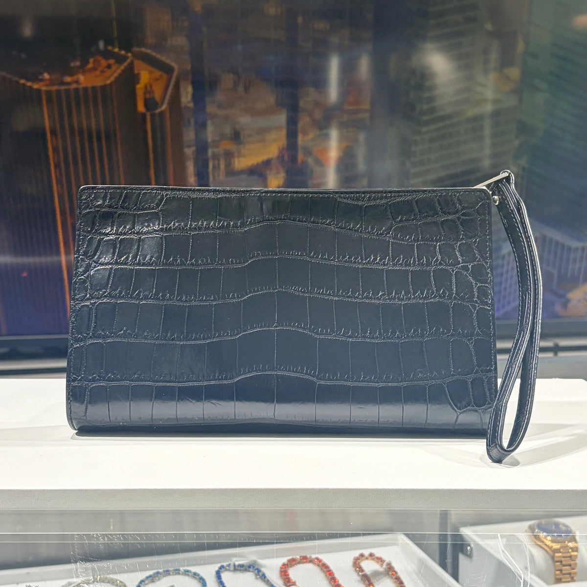 BOTTEGA VENETA ボッテガヴェネタ クラッチバッグ ブラック クロコダイル