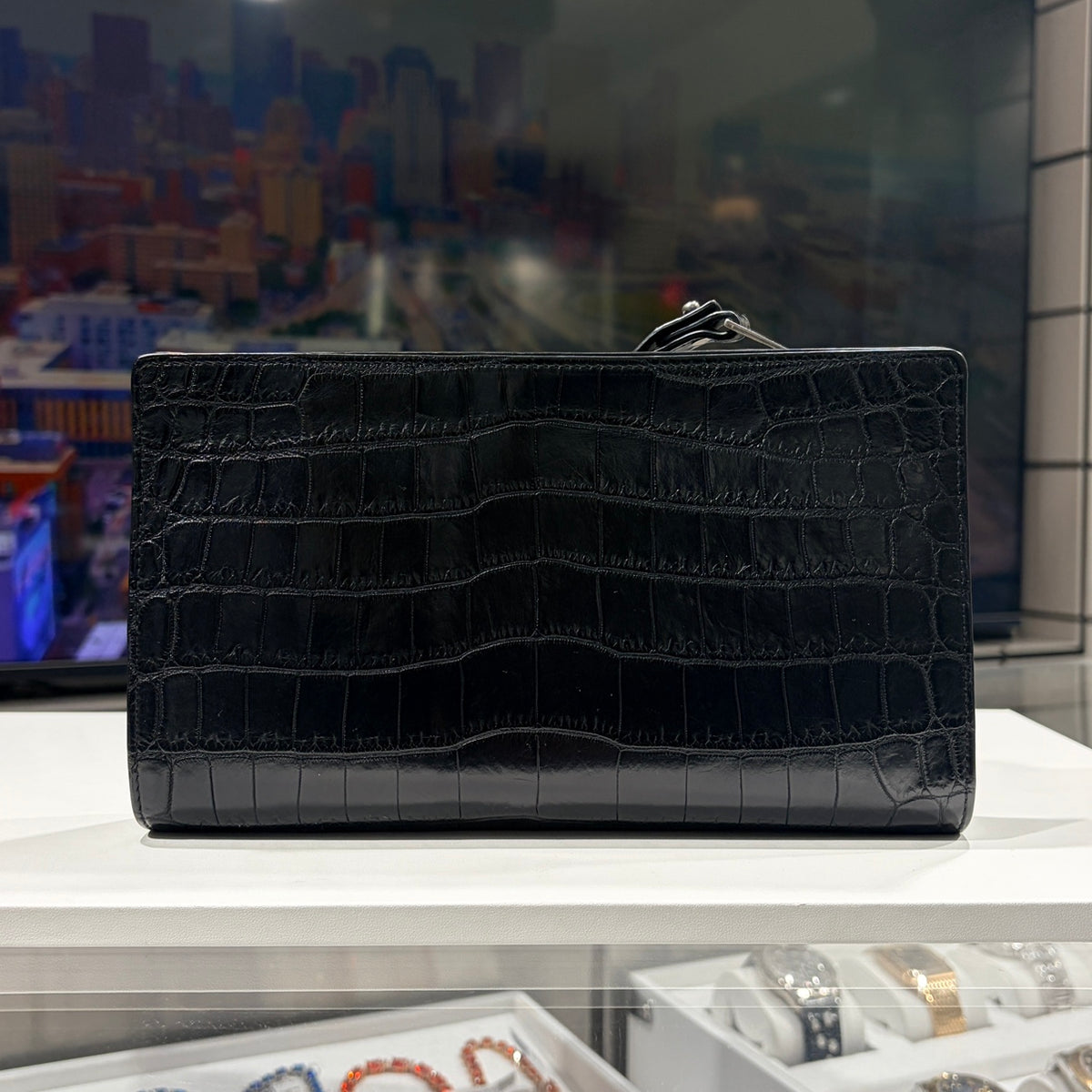 BOTTEGA VENETA ボッテガヴェネタ クラッチバッグ ブラック クロコダイル