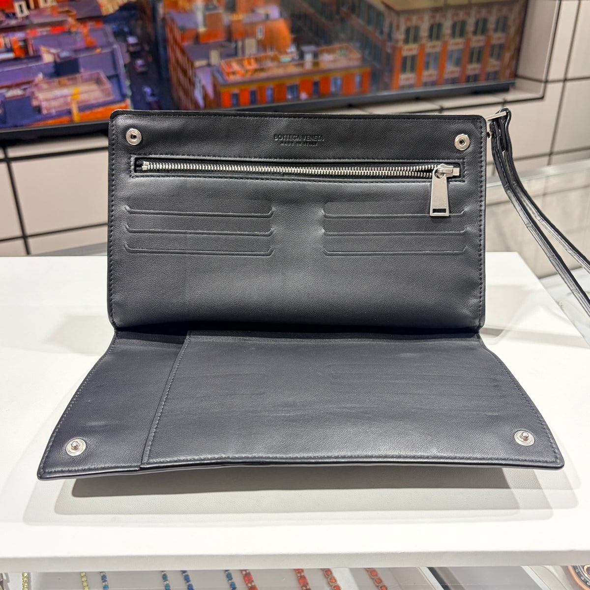 BOTTEGA VENETA ボッテガヴェネタ クラッチバッグ ブラック クロコダイル