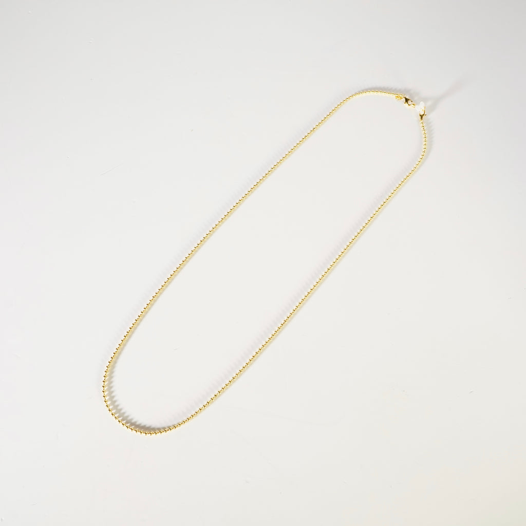 BABY TRAX ボールチェーンネックレス　グラスコード YGメッキ