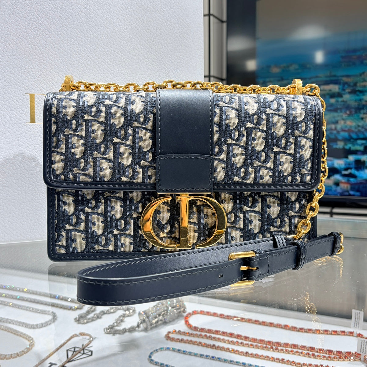 DIOR ディオール 30モンテーニュ チェーンバッグ オブリーク ジャカード M9208UTZQ