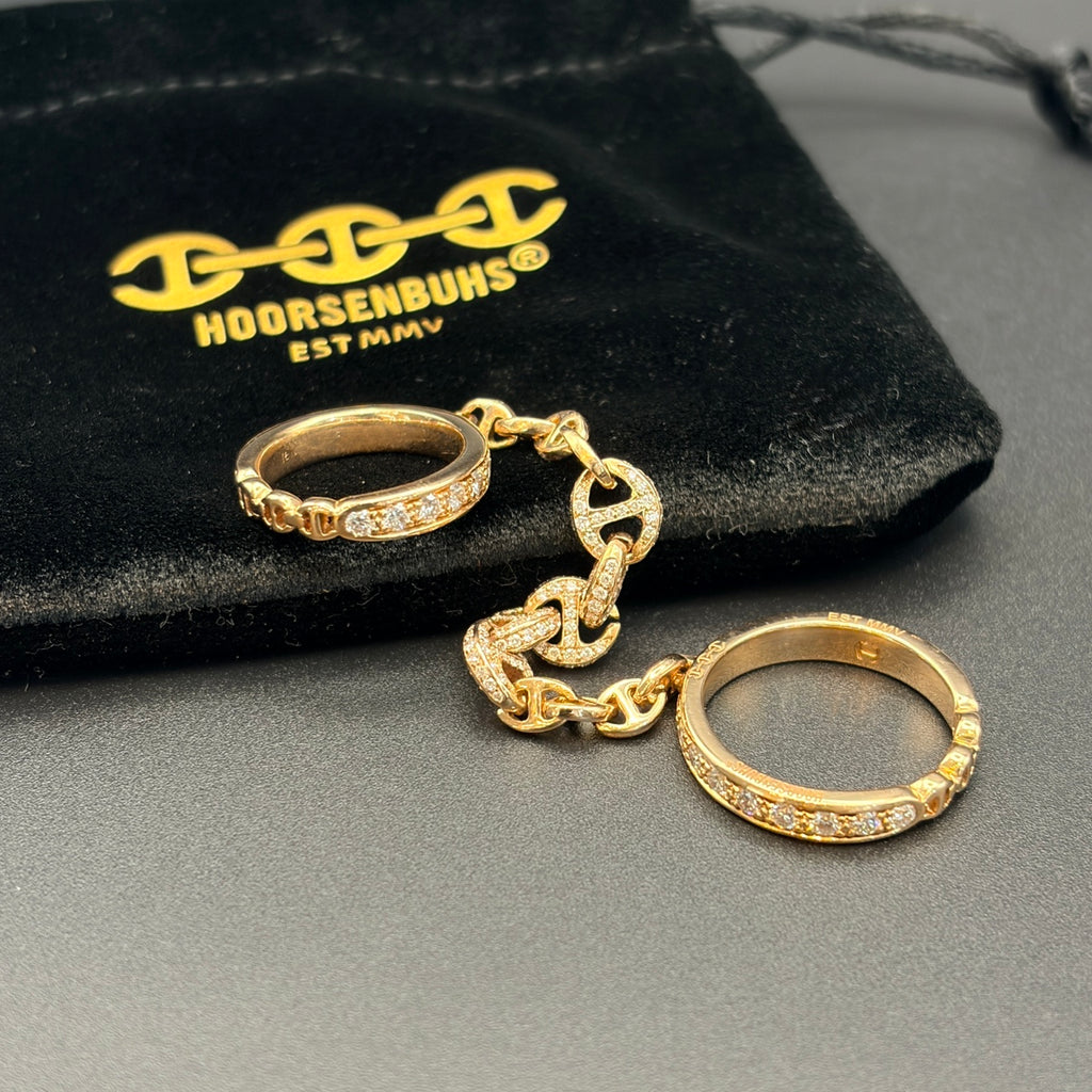 HOORSENBUHS ホーセンブース BONDED 3MM OPEN-LINKS WITH FIVE LINK PAVE
