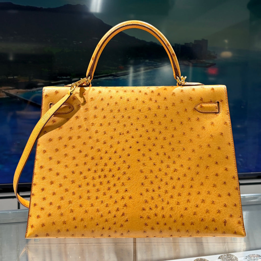 HERMES エルメス ケリー 35 サフラン J刻印 ゴールド金具