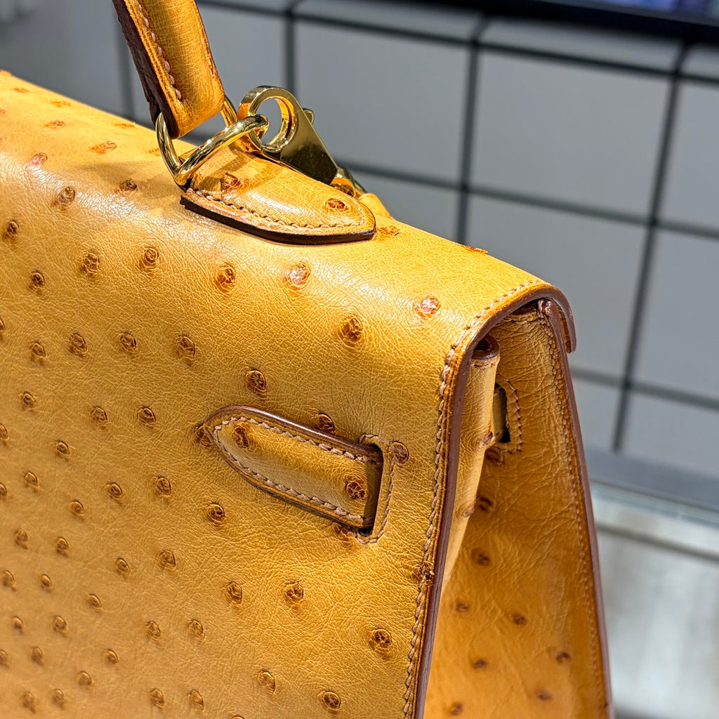 HERMES エルメス ケリー 35 サフラン J刻印 ゴールド金具