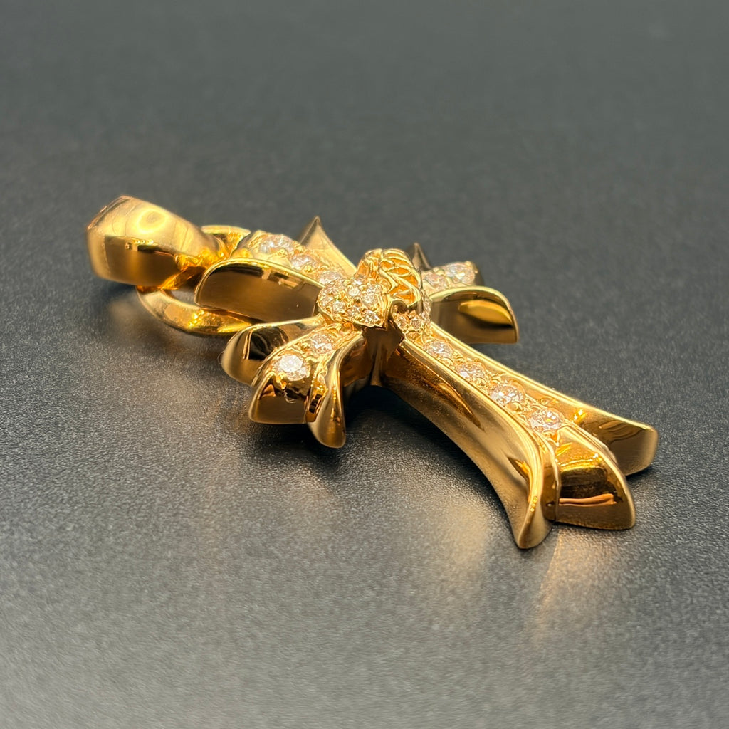 CHROME HEARTS クロムハーツ 22K 天然ダイヤモンド クロスペンダントトップ