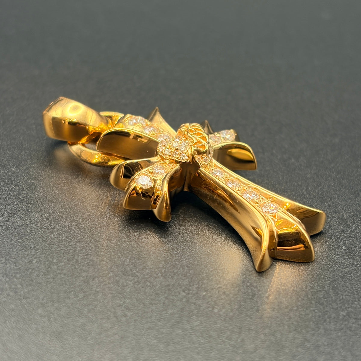 CHROME HEARTS クロムハーツ 22K 天然ダイヤモンド クロスペンダントトップ