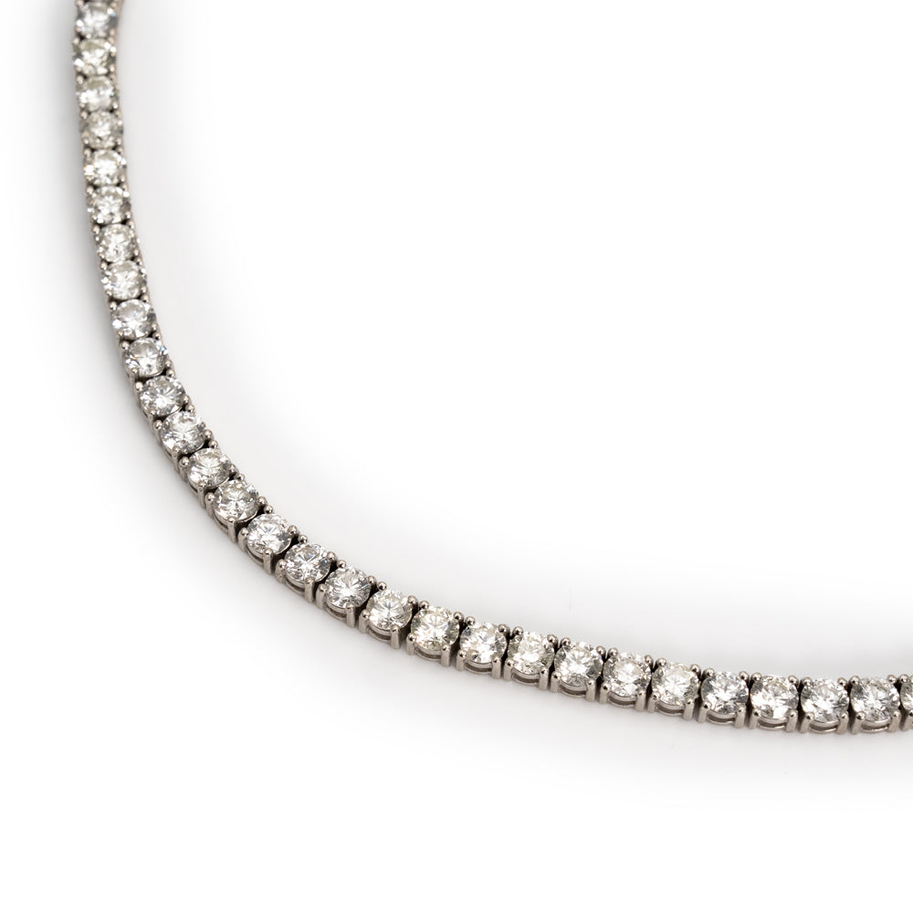 TRXTYO 14K WG 天然ダイヤモンド 推定27ct テニスネックレス 3.6mm 55.5cm 34g