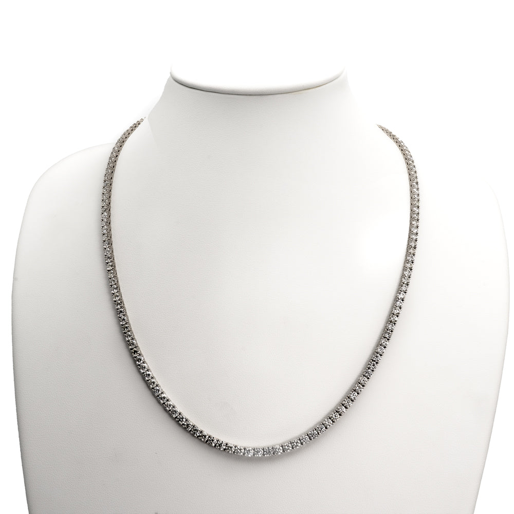 TRXTYO 14K WG 天然ダイヤモンド 推定27ct テニスネックレス 3.6mm 55.5cm 34g