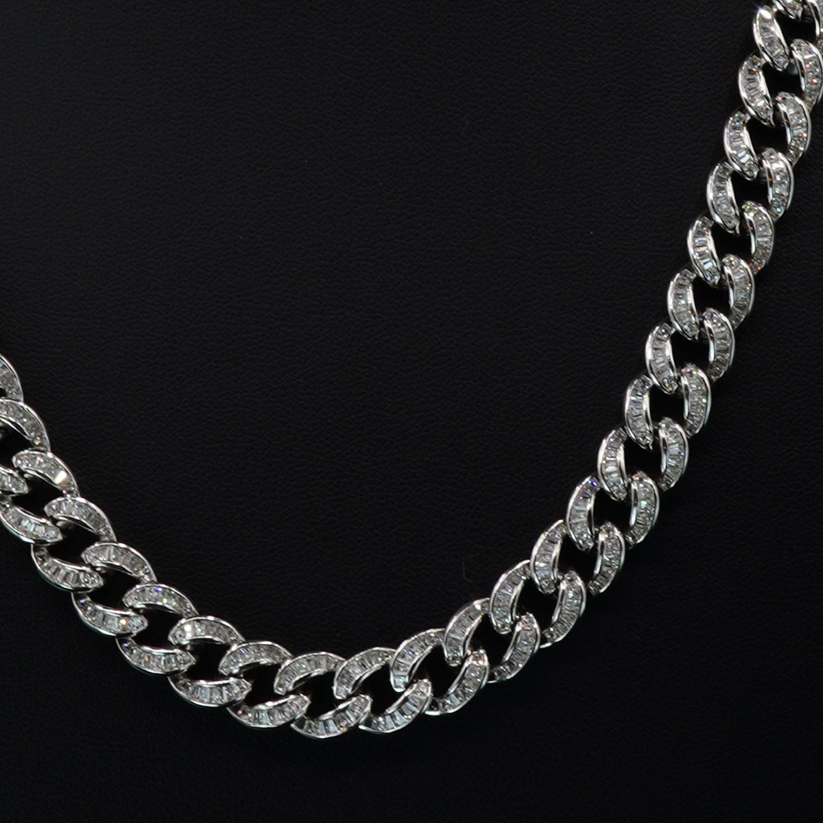 BABY TRAX - シルバー925 マイアミチェーン バゲット61.3cm 10.3mm　シルバーCZ　WG