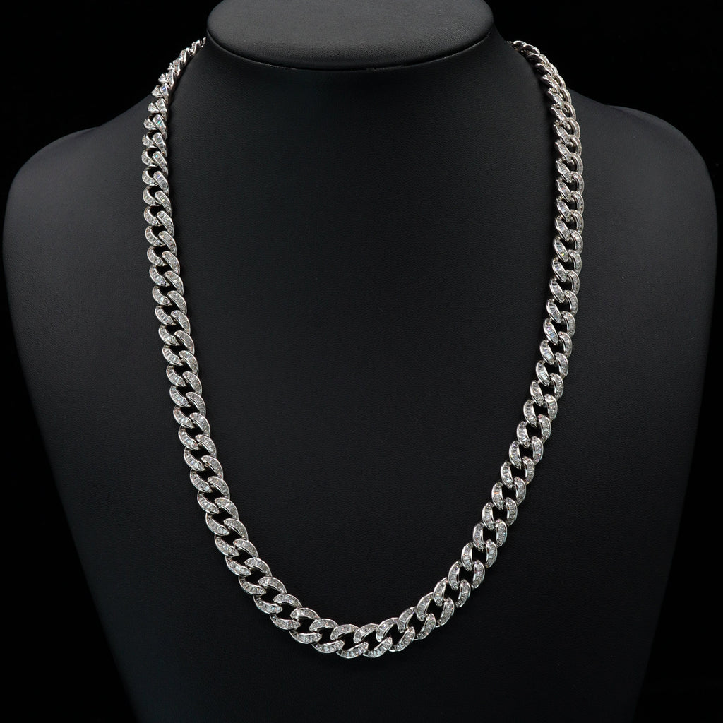 BABY TRAX - シルバー925 マイアミチェーン バゲット61.3cm 10.3mm　シルバーCZ　WG