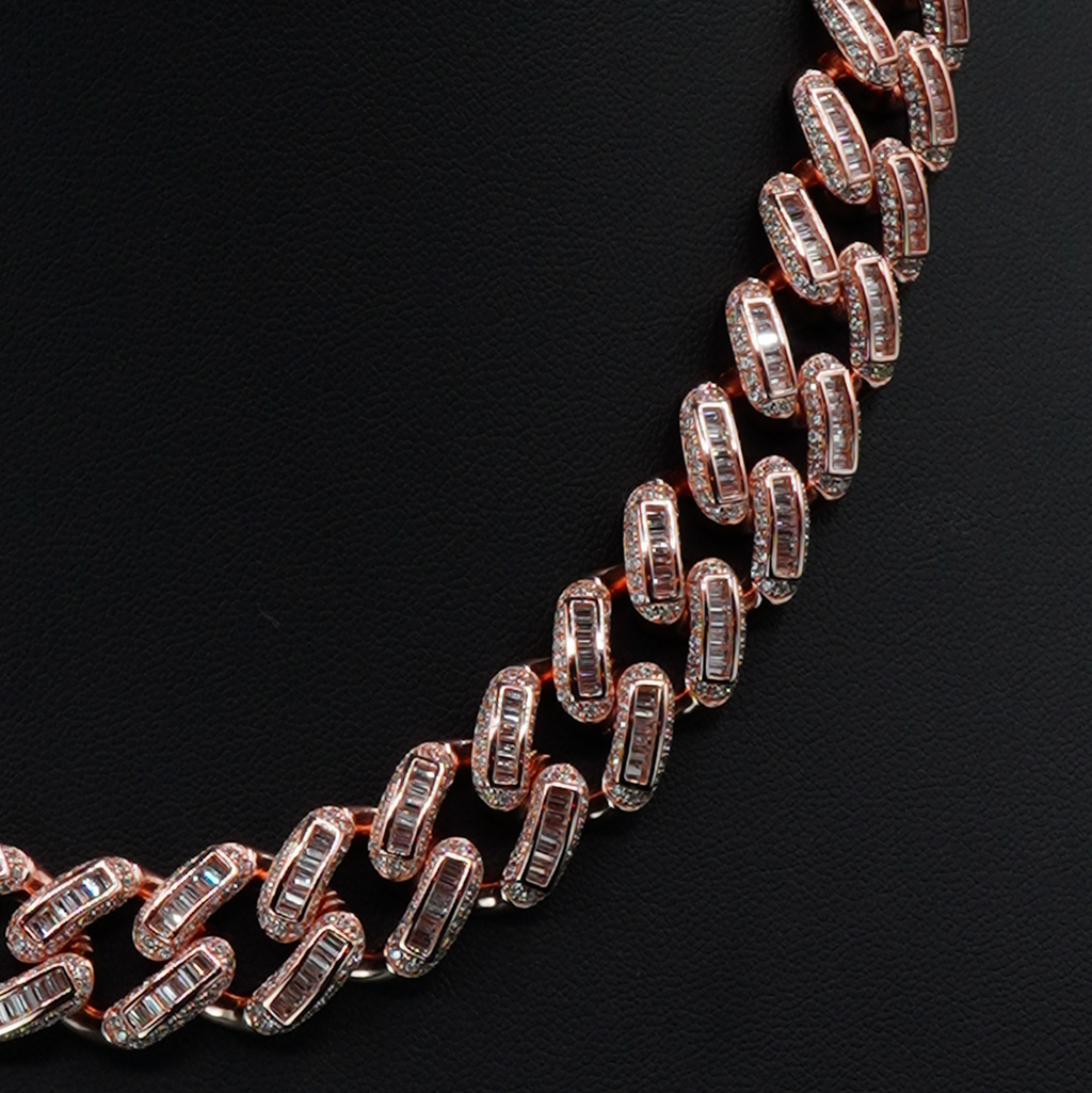 BABY TRAX - シルバー925 バケットxメレ ネックレス 56cm 14.5mm ジルコニア RGメッキ