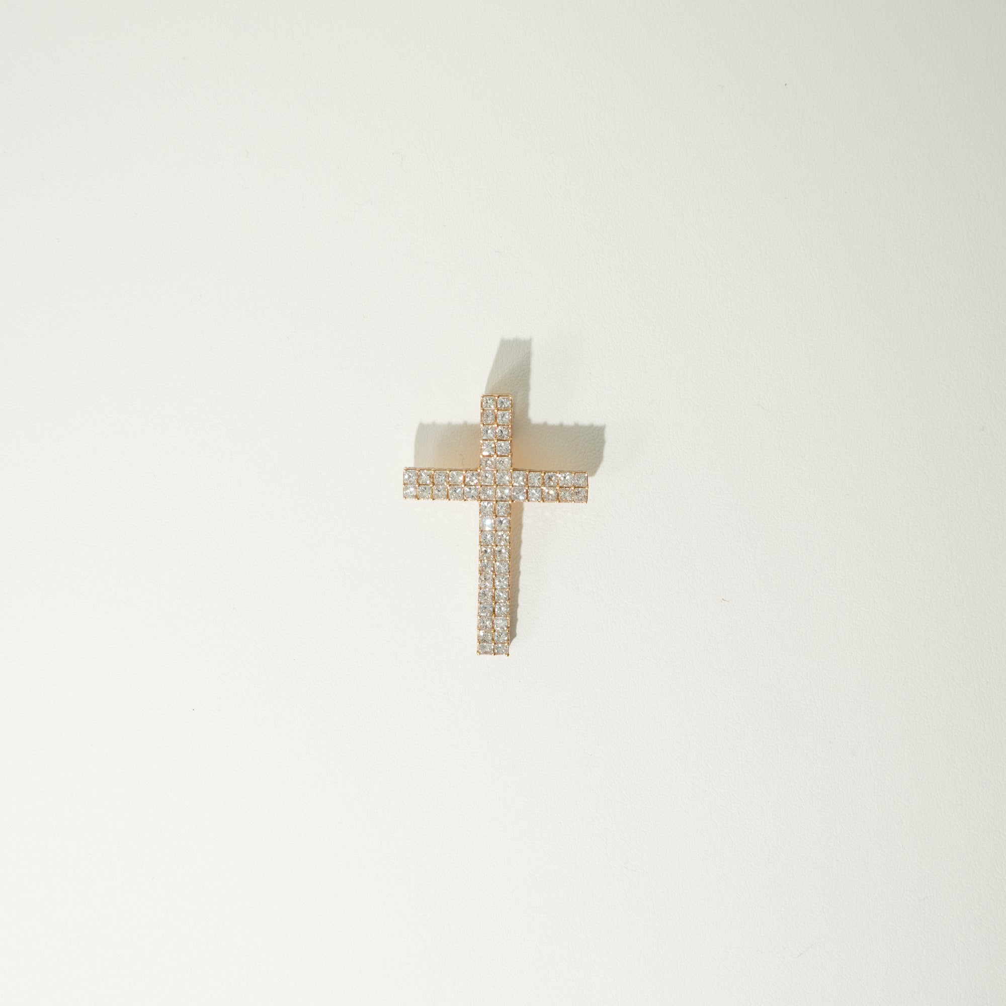 TRXTYO 14K YG 天然ダイヤモンド 8.17ct ダイヤモンドトップ クロス 4.5cm 8g
