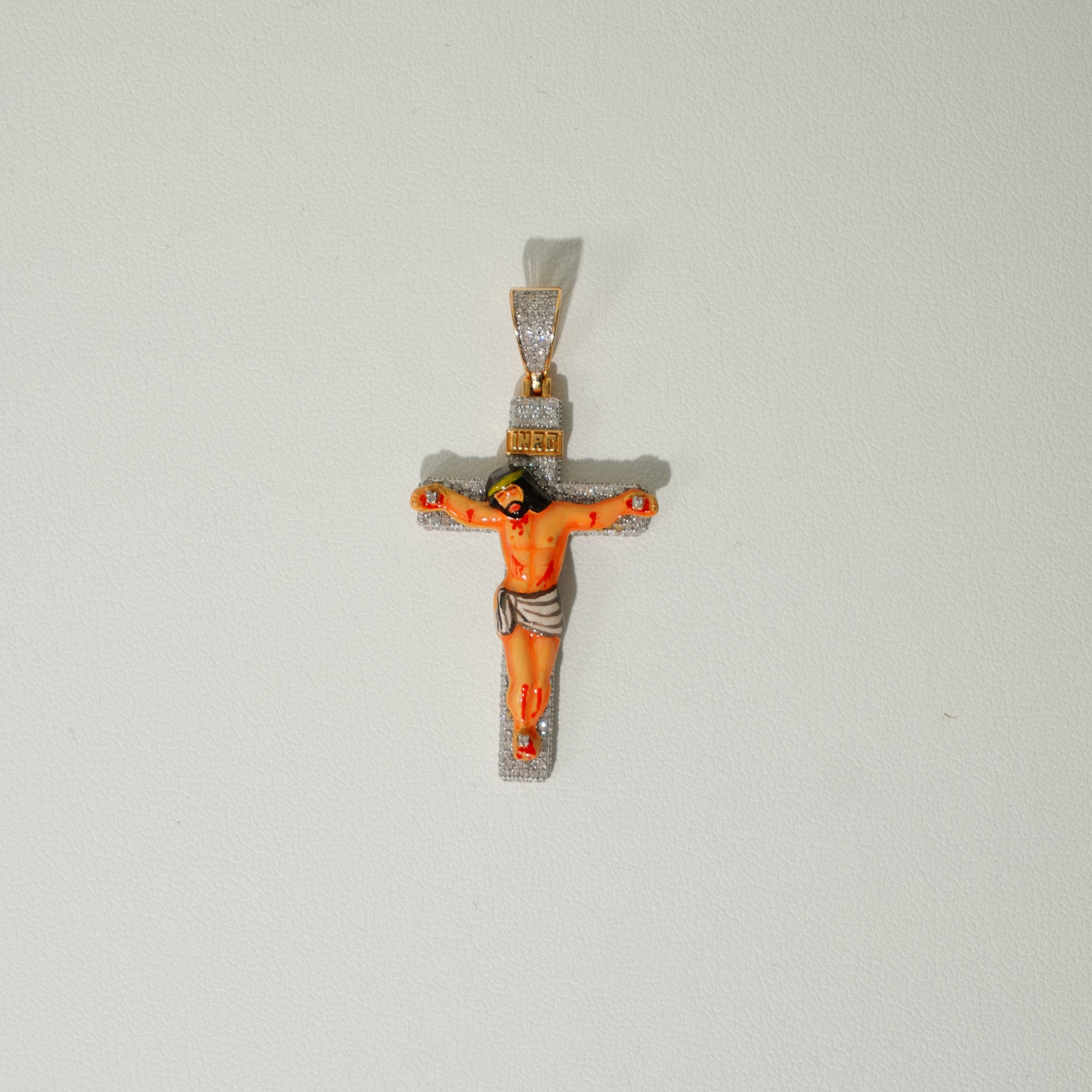 TRXTYO 14K WG 天然ダイヤモンド 1.82ct ダイヤモンドトップ ジーザス 4.5cm 9g